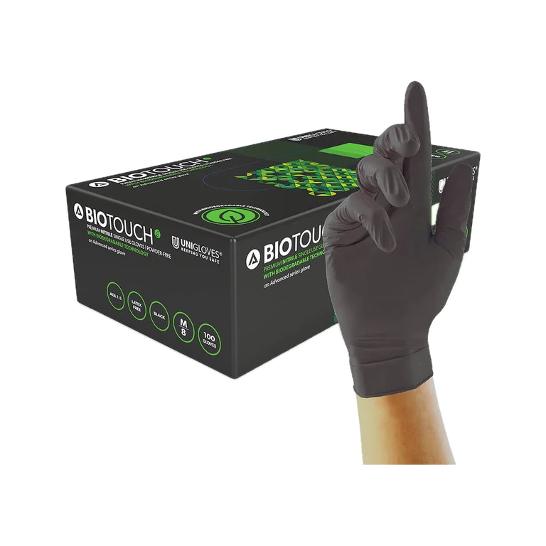 Advanced Biotouch Black Biodegradable Gloves (Box Of 100)